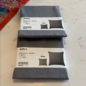 AINA Gray Cushion Covers 20x20, a set of 2